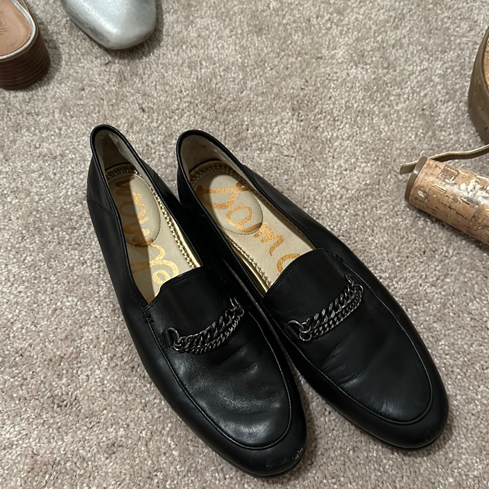 Sam Edelman black chain loafer
